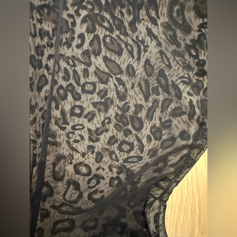 Women’s Leopard Print High Waist Leggings Black Size 6-8 - Picture 6 of 7